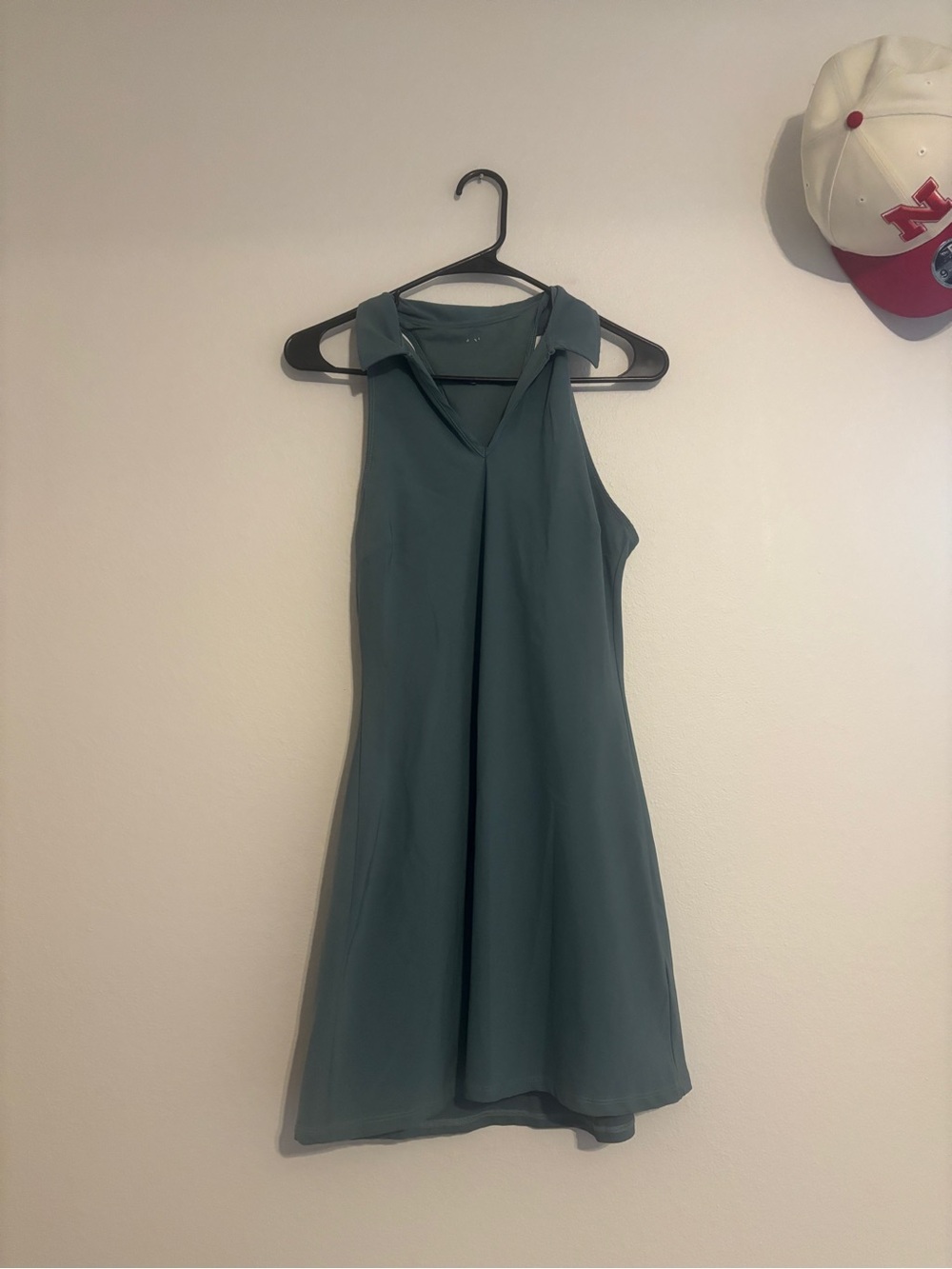 Sleeveless Collared Athletic Dress in Teal